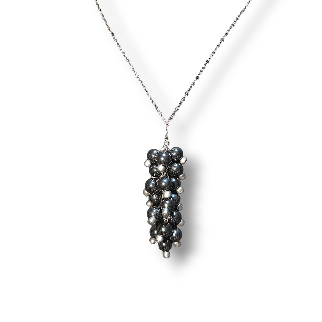 Obsidian Black Grape Vine Necklace