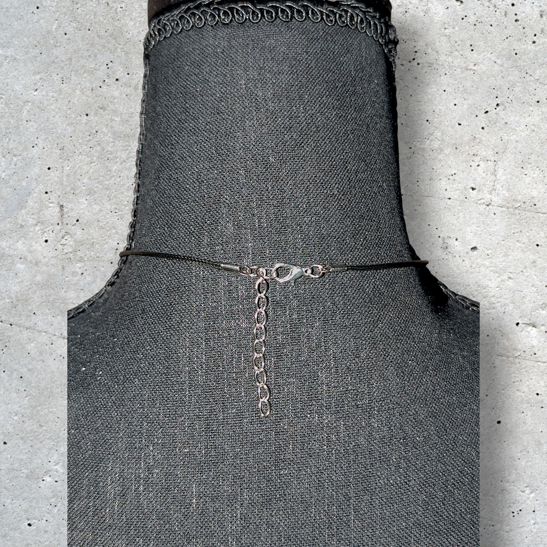 Blue Oval Resin (0.5inch/13mm) Necklace