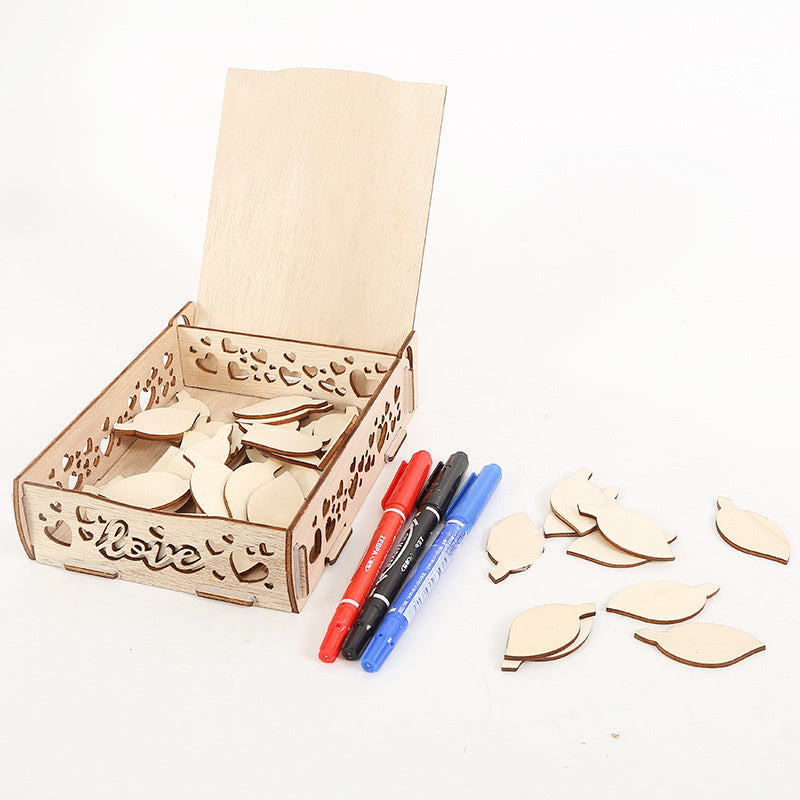 Wooden Craft Home Decoration Wedding Celebration Sign-in Card Wishing Tree Valentine's Day Sign-in Table Photo Frame