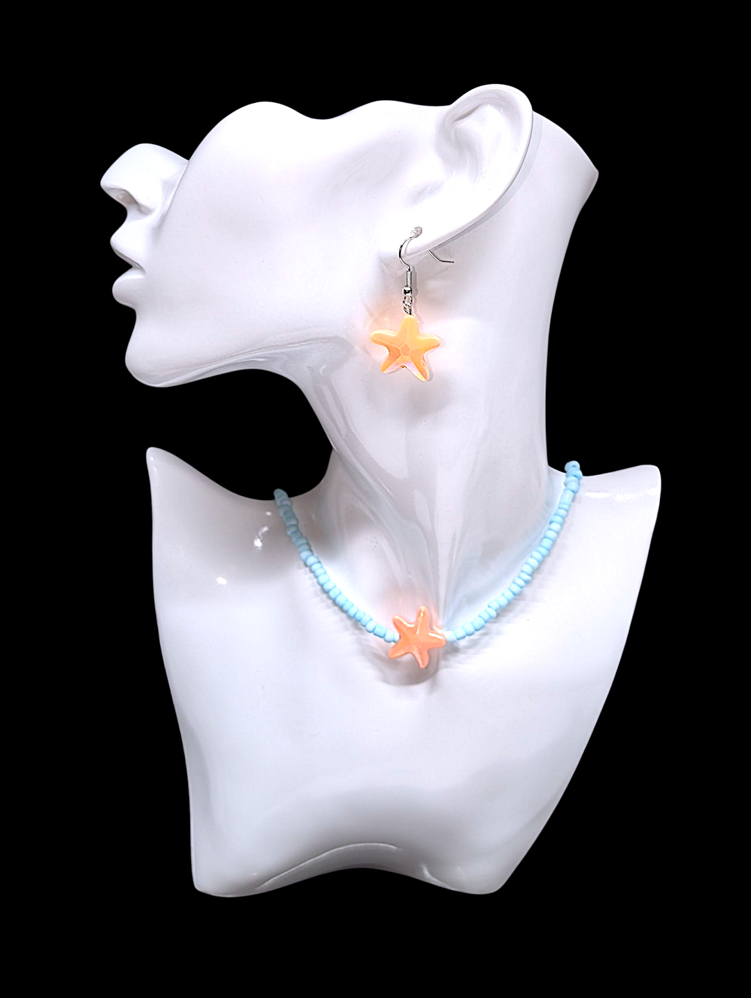 Orange Starfish Earrings