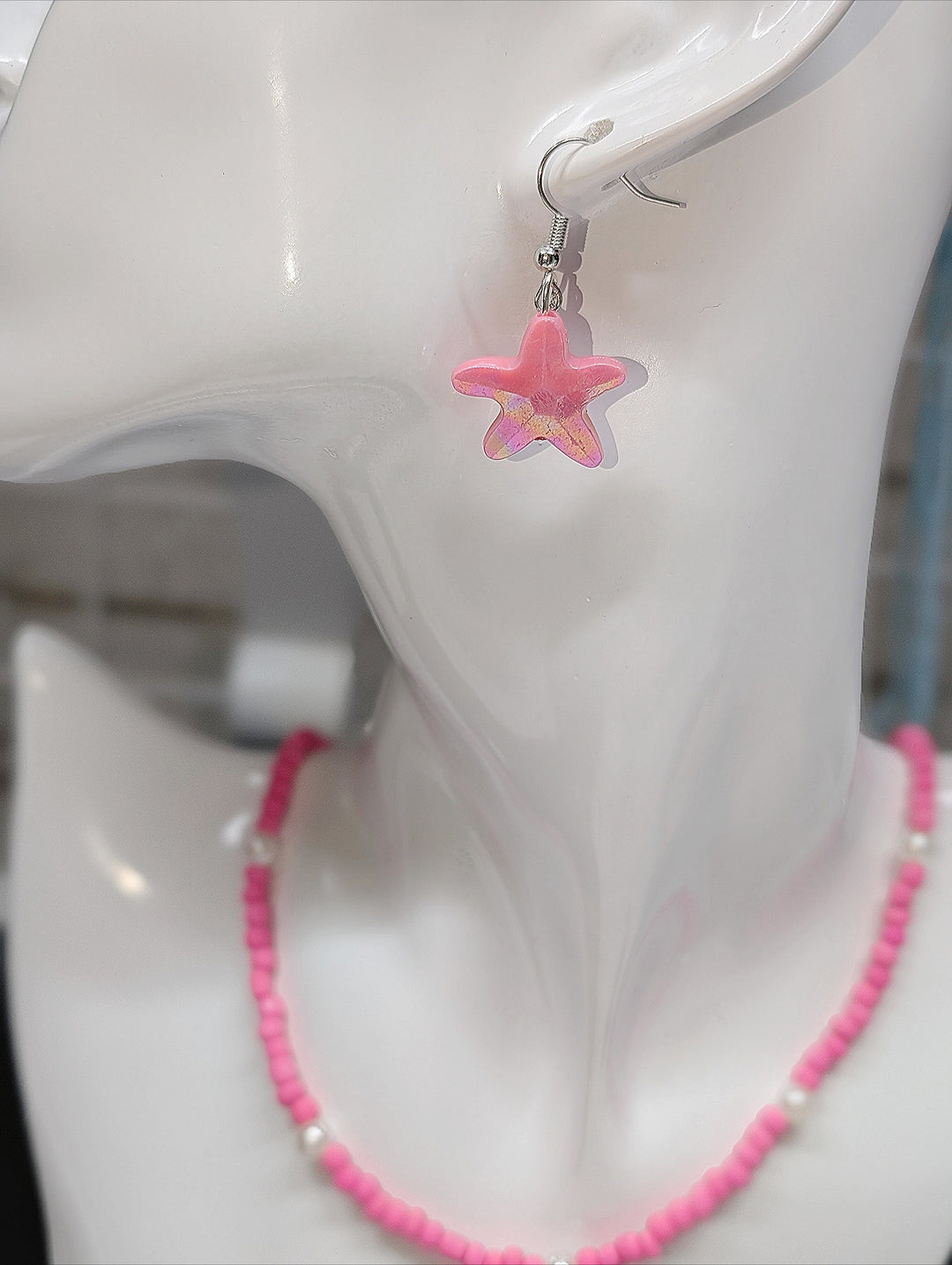 Pink Starfish Earrings