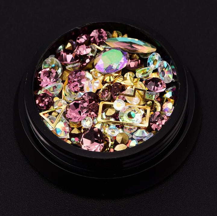 1 Box Mixed Color Stones for Nails 3D Crystal Stones Nail Art Decoratives DIY Design Ontwerp Manicure Diamante Diamonds