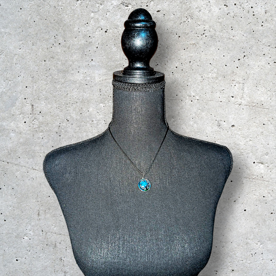 Blue Circle Resin (0.8inch/20mm) Necklace