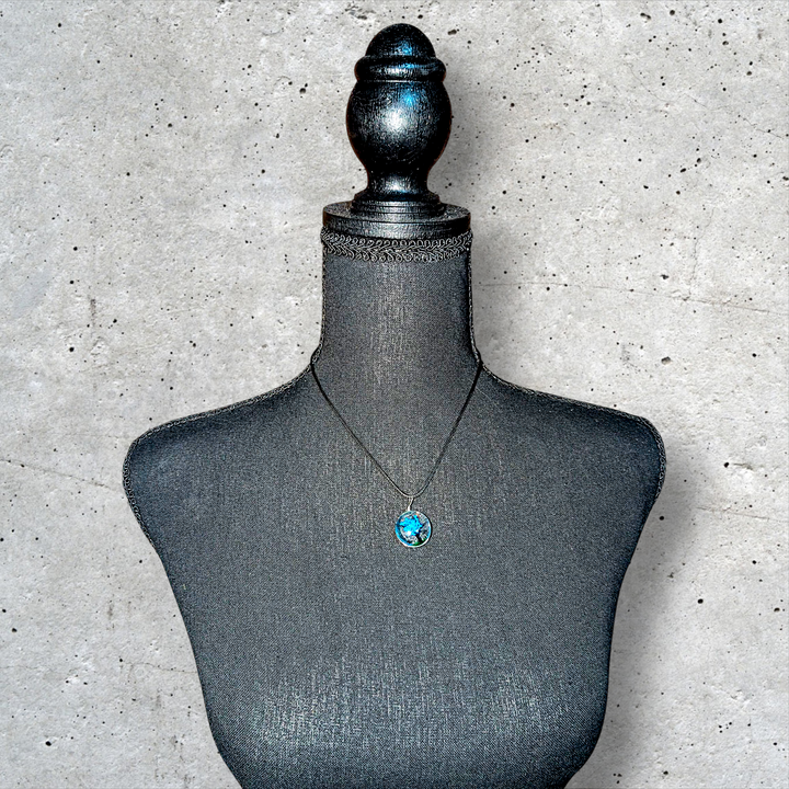 Blue Circle Resin (0.8inch/20mm) Necklace