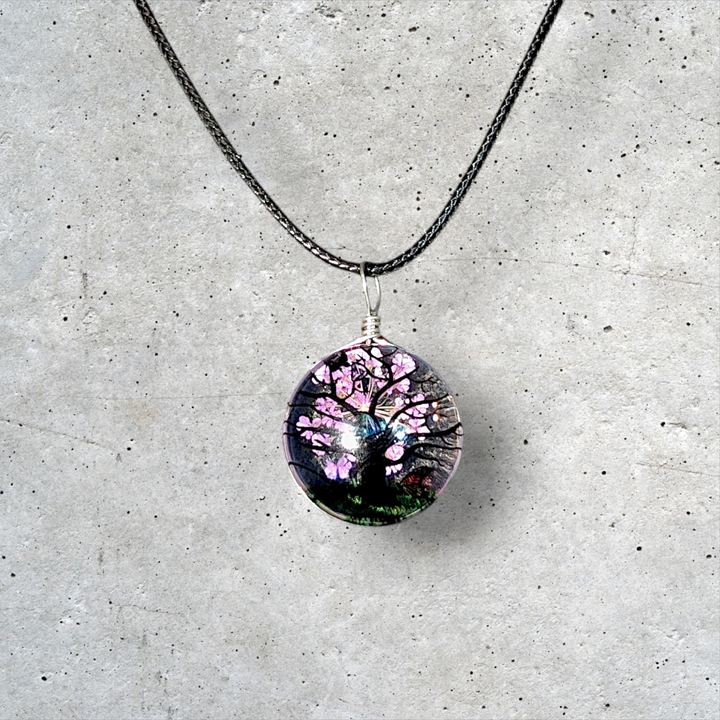 Purple Circle Resin (0.8inch/20mm) Necklace