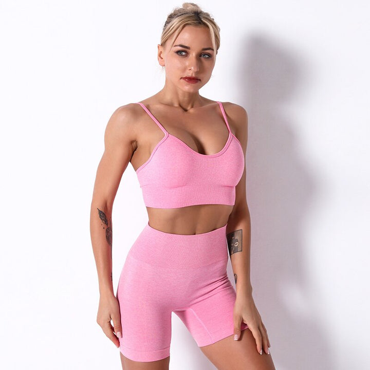 2/3/4 Piece Women’s Seamless Yoga Set — High-Waist Leggings, Shorts, Crop Top and Sports Bra