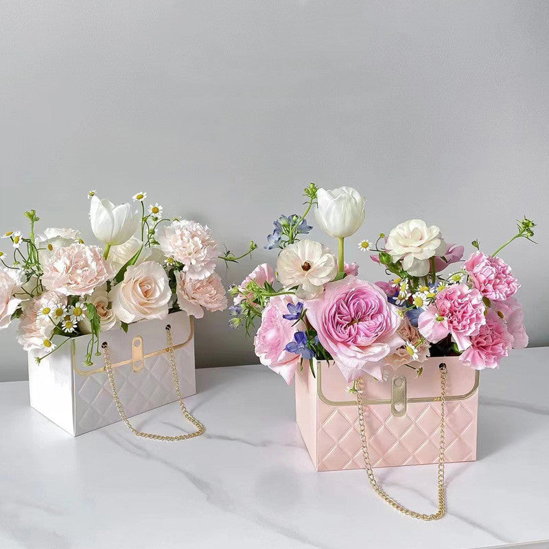 4/12PCS Portable Flower Box Rose Packaging Box Gift Box Wrapping Paper Bag  Flower Shop Wedding Valentine's Day Birthday Gifts Bag