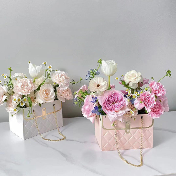 4/12PCS Portable Flower Box Rose Packaging Box Gift Box Wrapping Paper Bag  Flower Shop Wedding Valentine's Day Birthday Gifts Bag