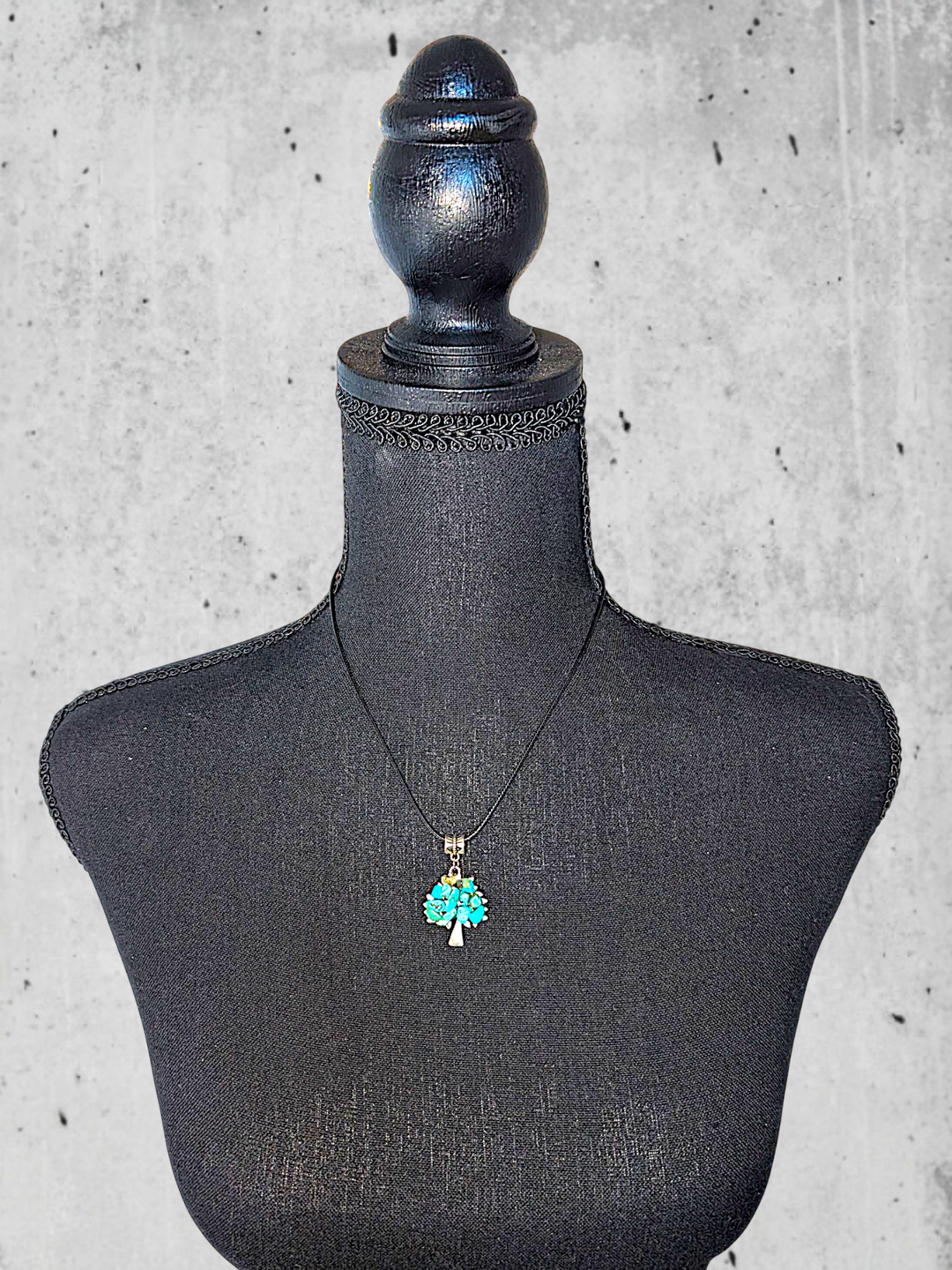 Vibrant Green Tree Necklace