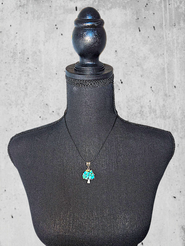 Vibrant Green Tree Necklace