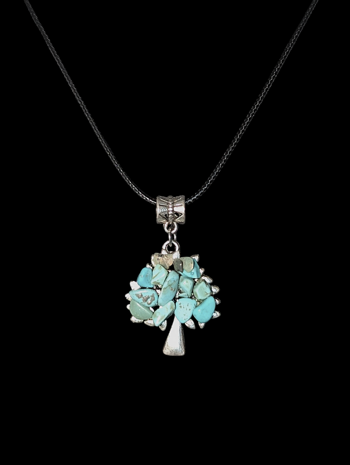 Vibrant Green Tree Necklace