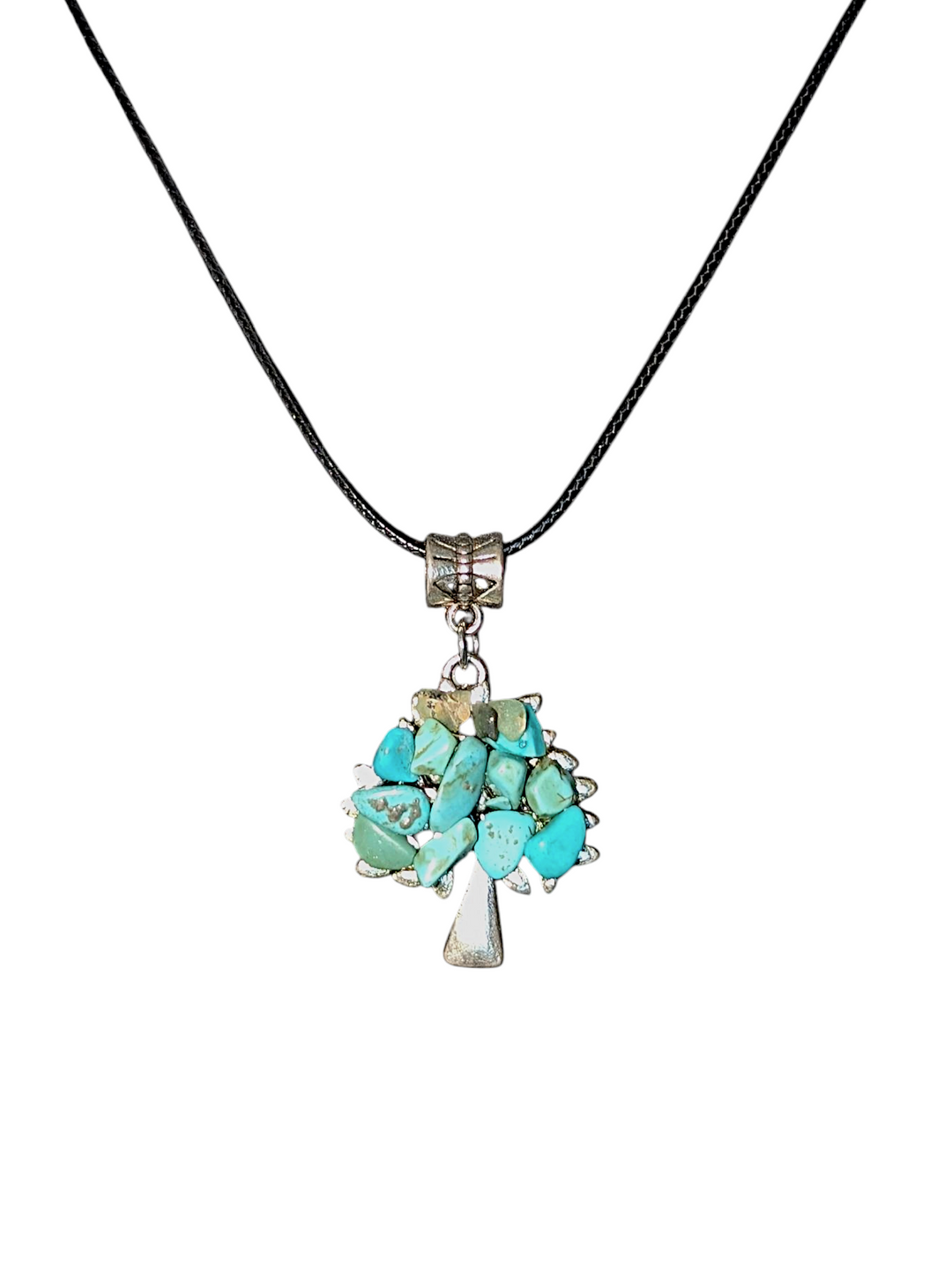 Vibrant Green Tree Necklace