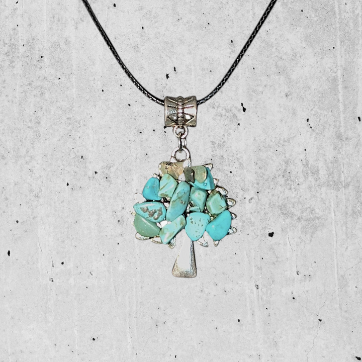 Vibrant Green Tree Necklace