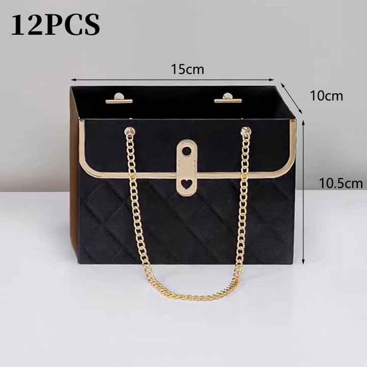 4/12PCS Portable Flower Box Rose Packaging Box Gift Box Wrapping Paper Bag  Flower Shop Wedding Valentine's Day Birthday Gifts Bag