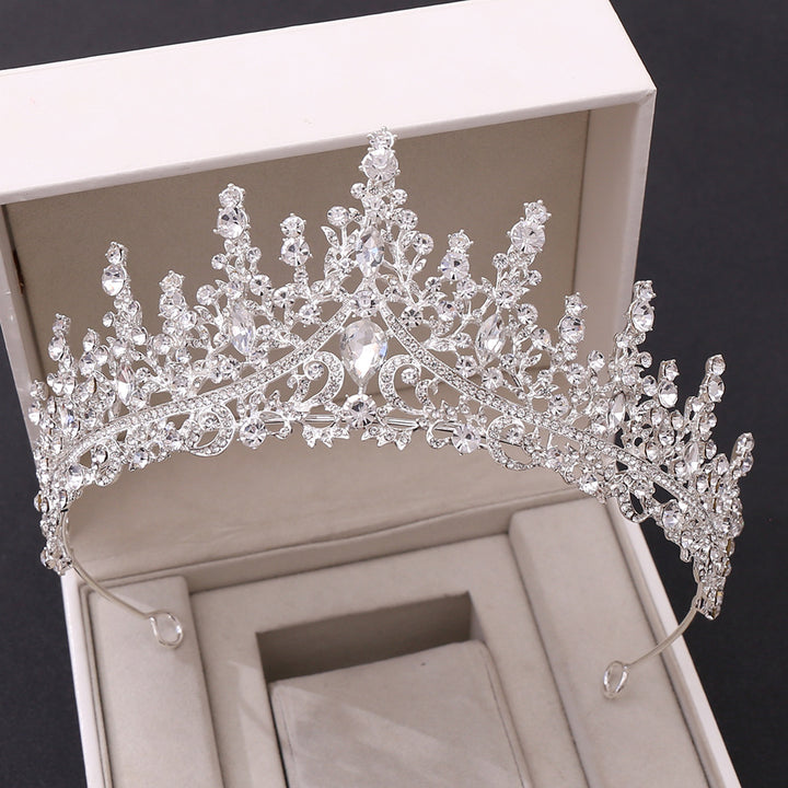 New Wedding Crown Headwear Bride's Magnificent European and American Luxury Rhinestone Wedding Dinner Wedding Style Crown