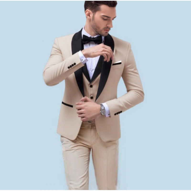 Big Size Men's Suit Set Business Formal Slim Fit  Version Casual Tuxedo Two-Piece Set Groom Wedding Dress
