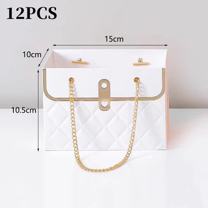 4/12PCS Portable Flower Box Rose Packaging Box Gift Box Wrapping Paper Bag  Flower Shop Wedding Valentine's Day Birthday Gifts Bag
