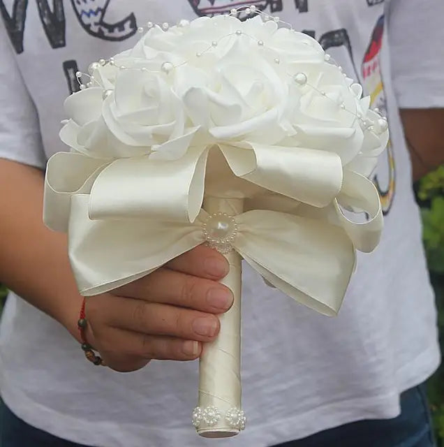 PE Rose Bride Bridesmaid Wedding Foam flowers Bouquet