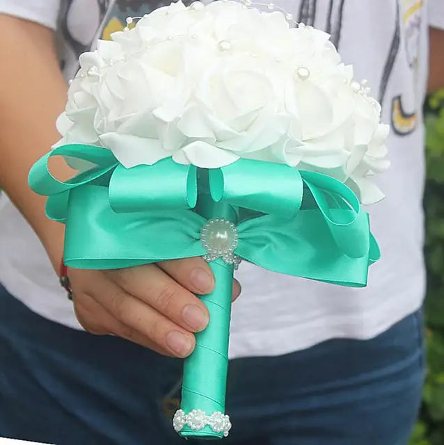 PE Rose Bride Bridesmaid Wedding Foam flowers Bouquet