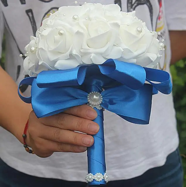 PE Rose Bride Bridesmaid Wedding Foam flowers Bouquet