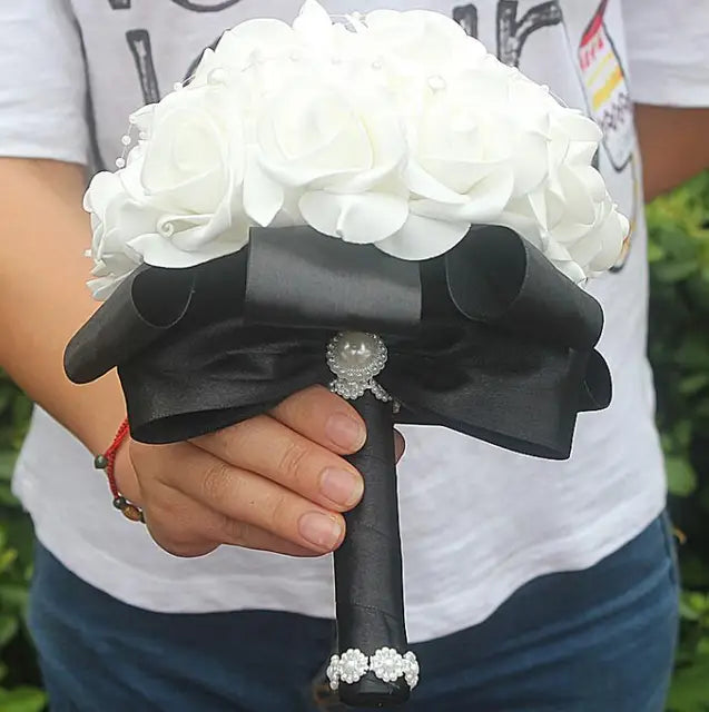 PE Rose Bride Bridesmaid Wedding Foam flowers Bouquet