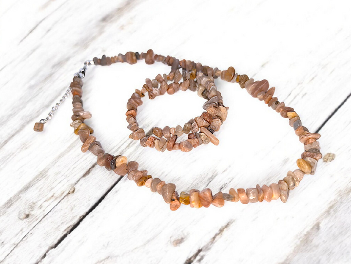 Sand Stone Necklace and Bracelet Set