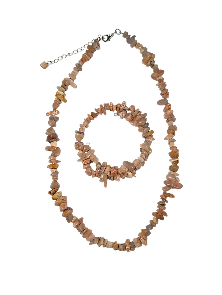 Sand Stone Necklace and Bracelet Set