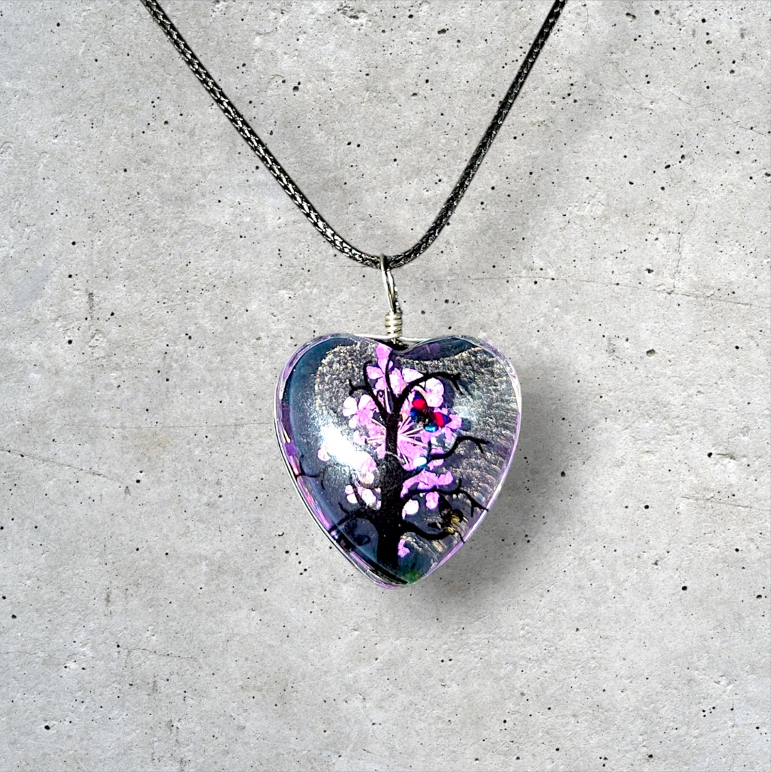 Purple Heart Resin (1inch/25mm) Necklace