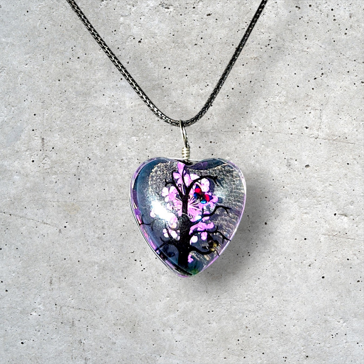 Purple Heart Resin (1inch/25mm) Necklace