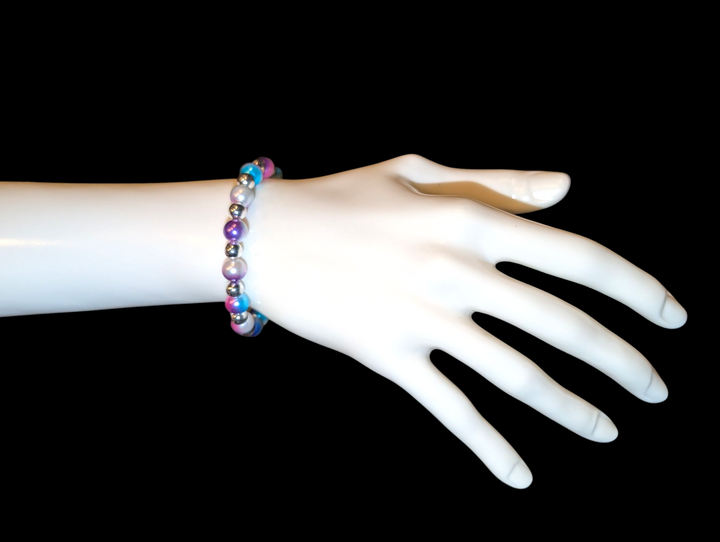 Chic Pink Silver Bracelet
