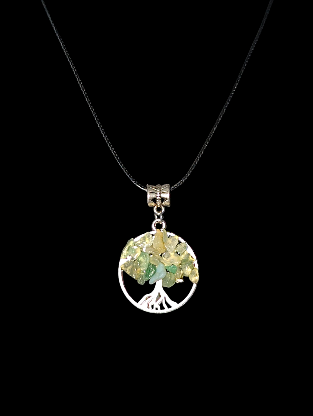 Light Green Circle Tree Necklace