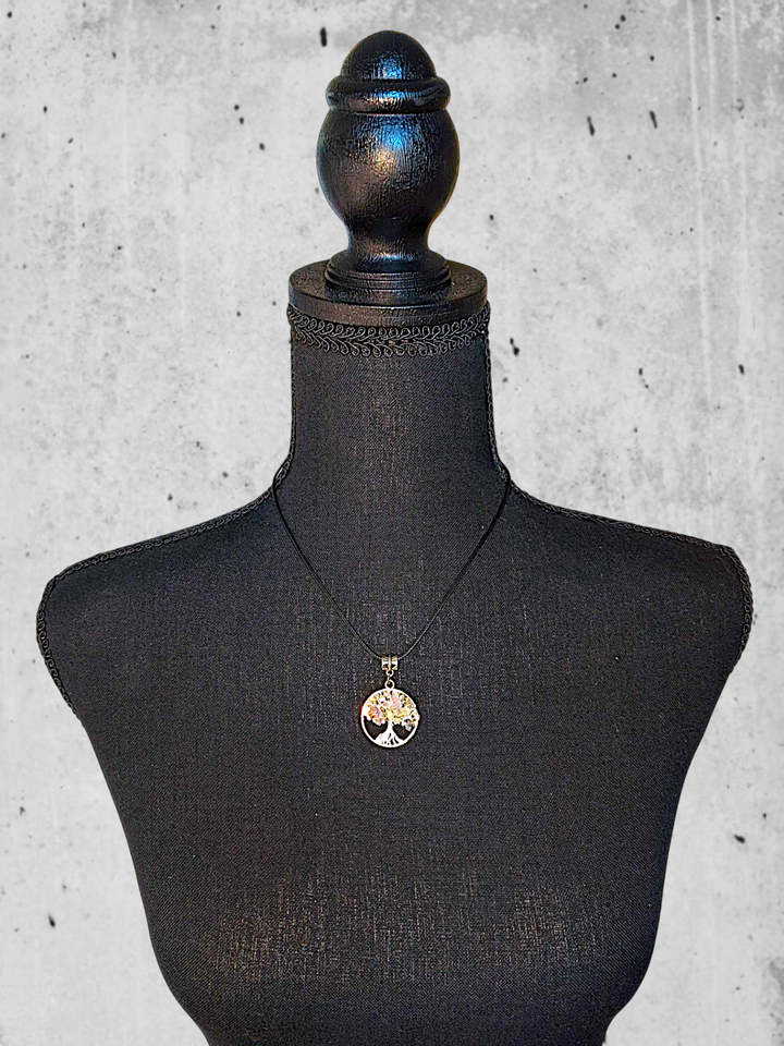 Light Pink Circle Tree Necklace