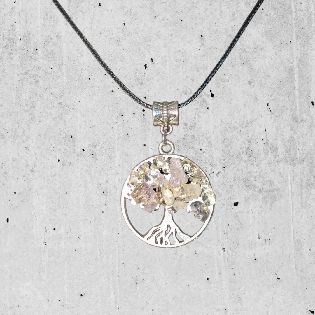 Light Pink Circle Tree Necklace