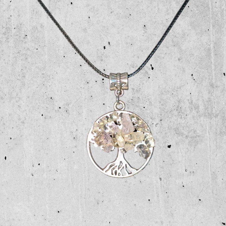 Light Pink Circle Tree Necklace