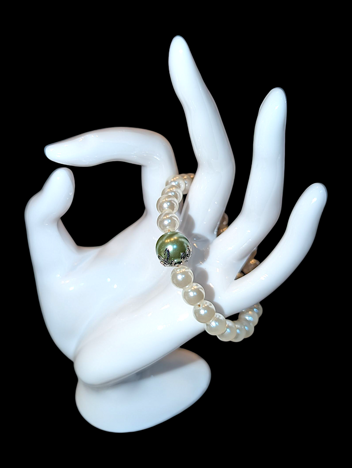 Deep Forest Flower Pearl Bracelet