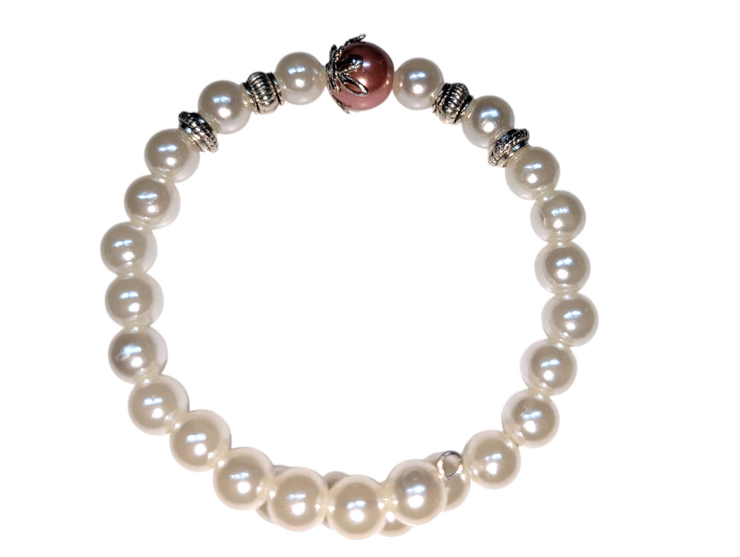 Peach Orange Flower Bracelet