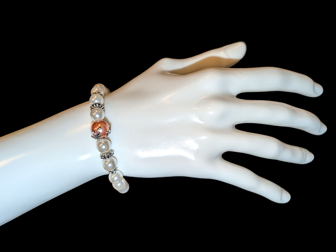 Peach Orange Flower Bracelet