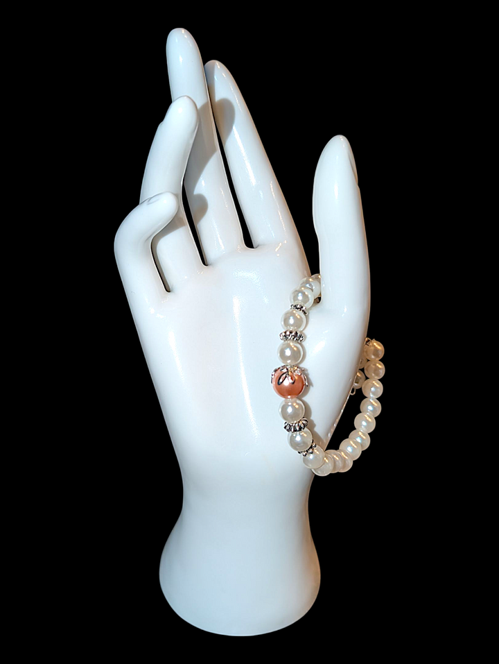Peach Orange Flower Bracelet