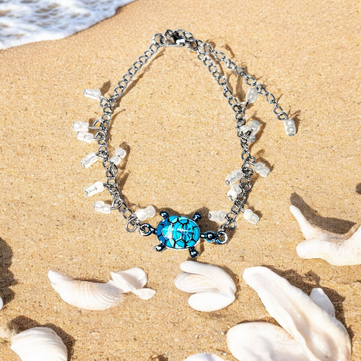 Ocean Blue Sea Turtle Anklet Bracelet