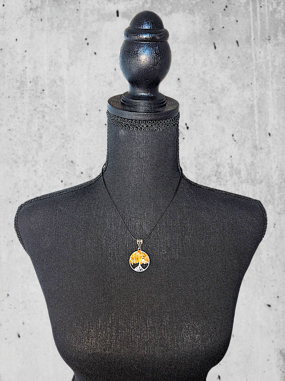 Light Orange Circle Tree Necklace