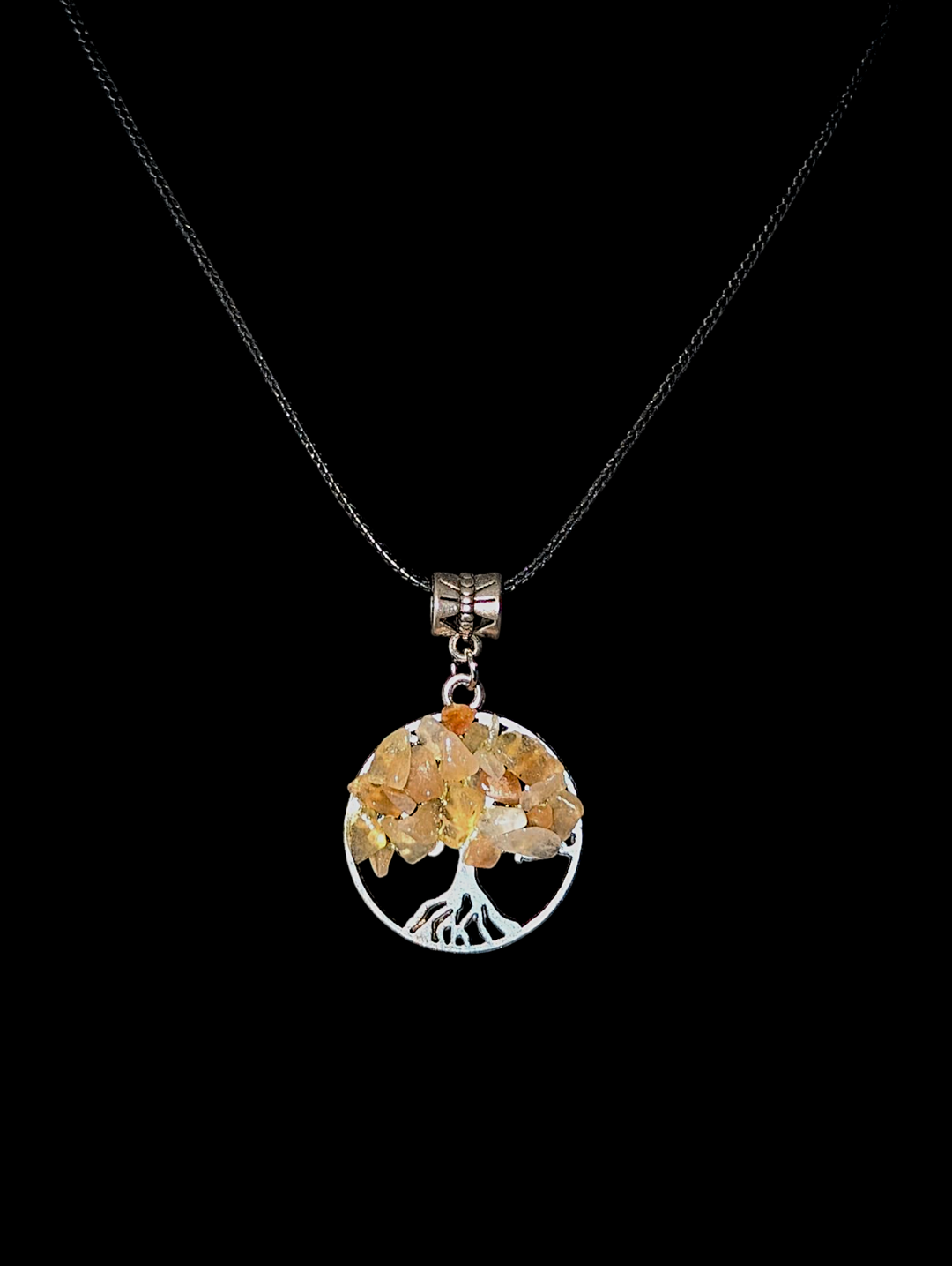 Light Orange Circle Tree Necklace