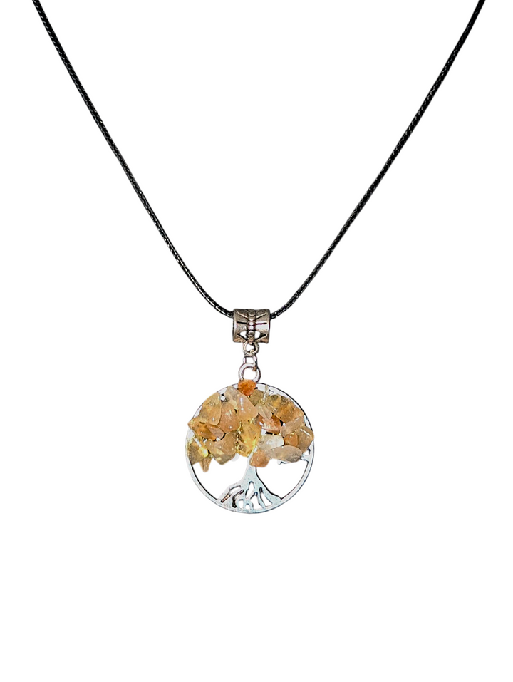 Light Orange Circle Tree Necklace