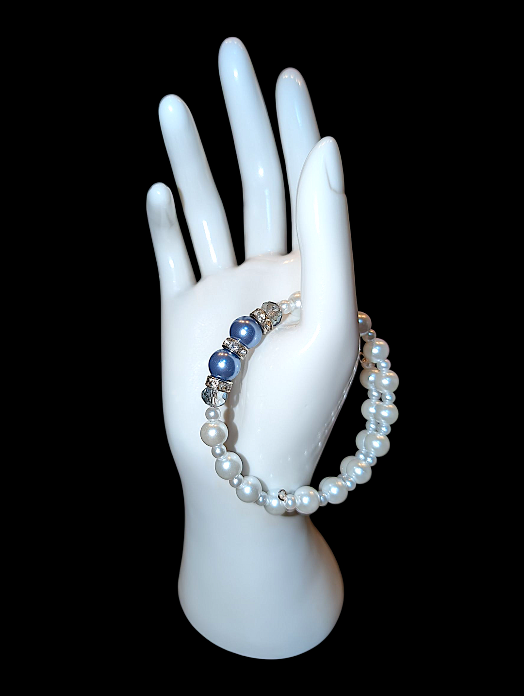 Sky Blue White Pearl Bracelet