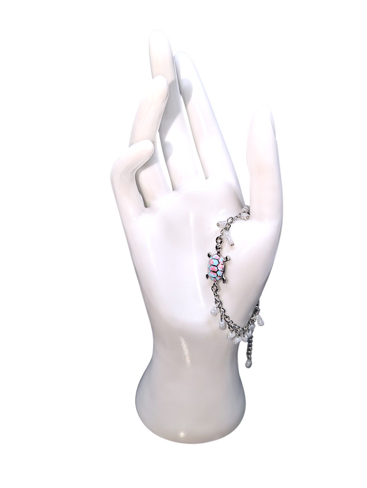 Soft Blue-Pink Sea Turtle Anklet Bracelet
