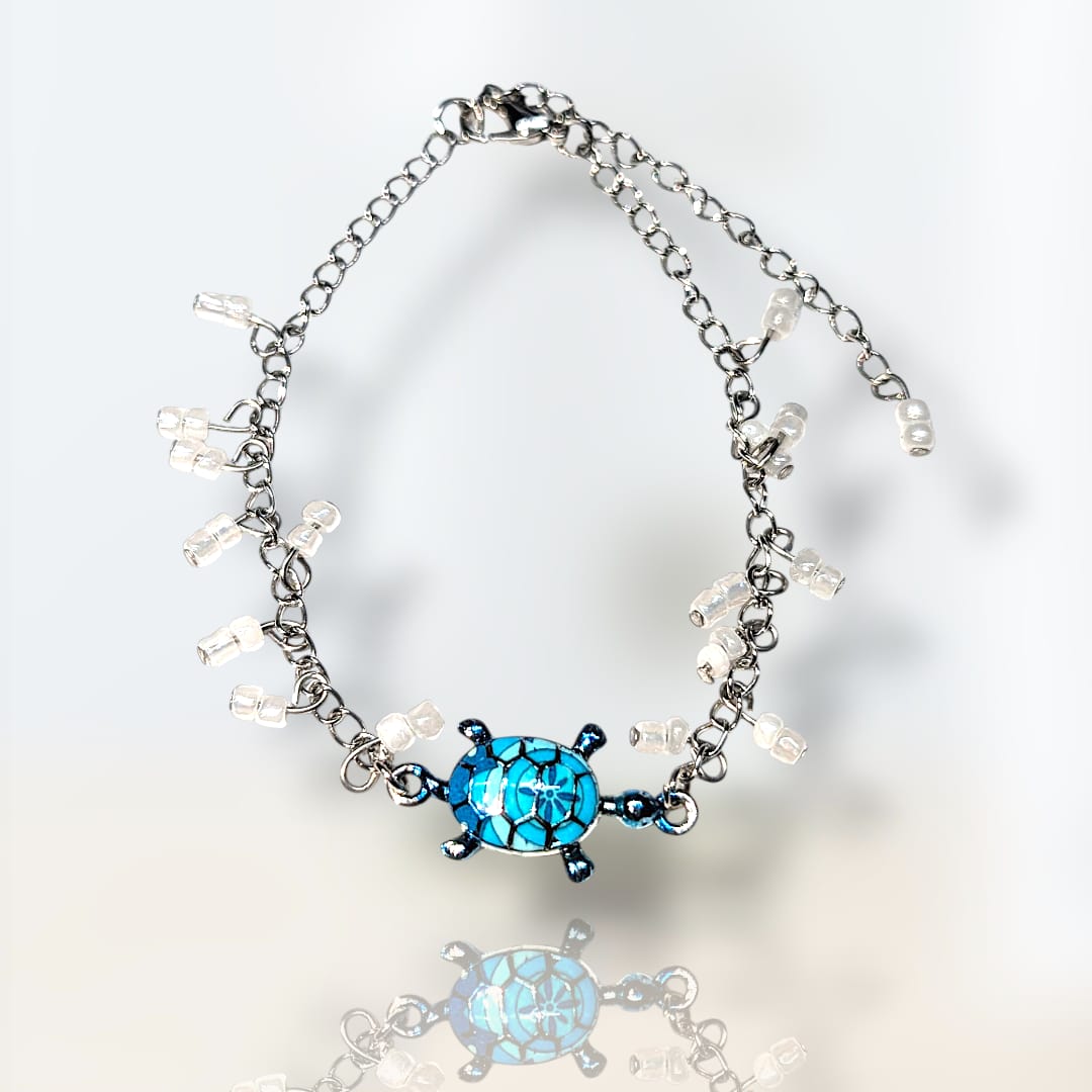 Ocean Blue Sea Turtle Anklet Bracelet