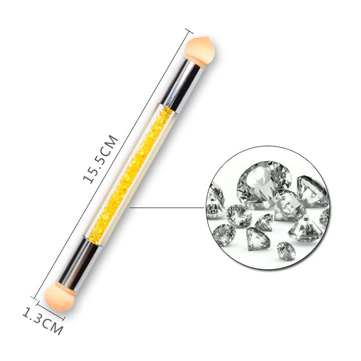 Two Headed Nail Sponge Smudge Stick Nail Brush Manicure Pen Polish Brush Nail Care Decorative Beauty Tools