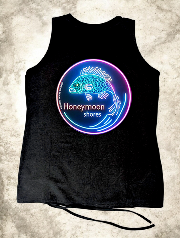 Womens Tank Top Summer - Crew Neck Sleeveless Loose Shirts Casual Wear Trendy Fashion Fan Tail Fish Outfit Clothes