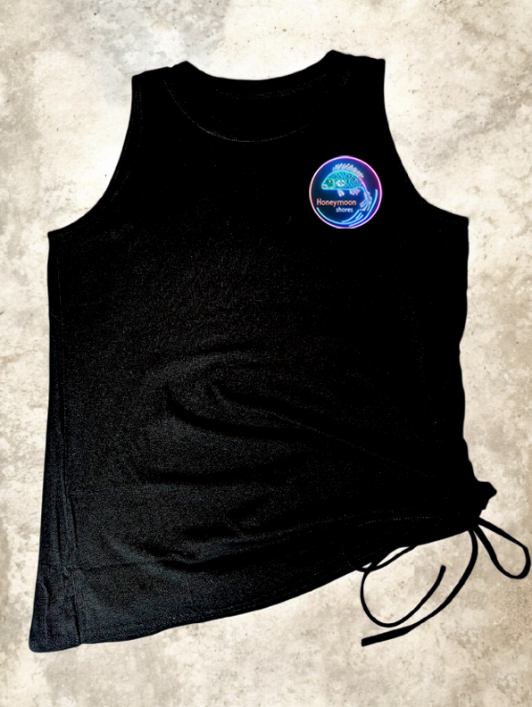 Womens Tank Top Summer - Crew Neck Sleeveless Loose Shirts Casual Wear Trendy Fashion Fan Tail Fish Outfit Clothes