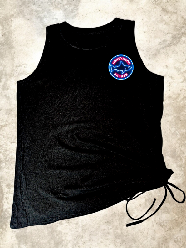 Womens Tank Top Summer - Crew Neck Sleeveless Loose Shirts Casual Wear Trendy Fashion Shark Outfit Clothes
