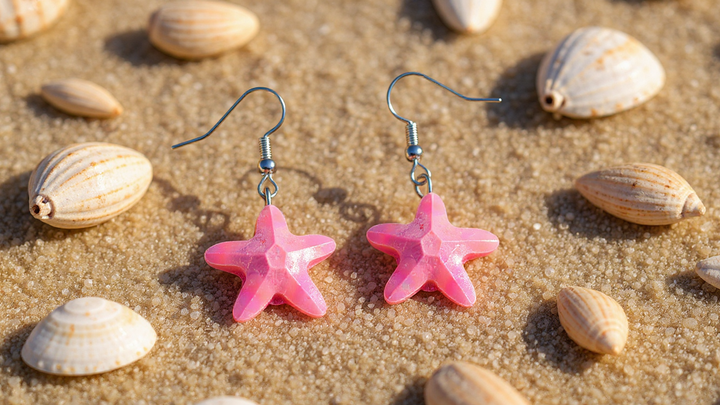 Pink Starfish Earrings